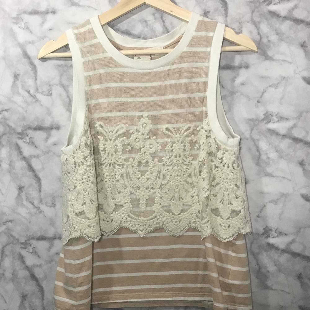 Anthropologie Postmark Nautical Stripped Tank